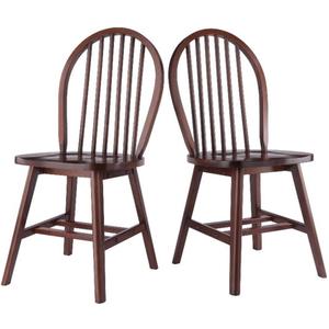 Winsome Windsor 2-Piece Chair Set, Solid Wood, Walnut Finish