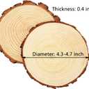 4.3-4.7 inch Unfinished Natural with Tree Bark Wood Slices 15 PCS Natural Round Discs Rustic Wood Slices for DIY Crafts, Table Base, Wedding Decoration,Coasters,Christmas Ornaments.