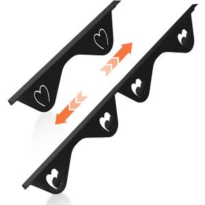 Stainless Steel Stove Gap Covers, Stove Gap Filler, Oven Gap Filler, Range Trim Kit in Kitchen, JessWednes 2 Pcs Extendable Stove Gap Guard 13.8'' to 27.5'', Heat Resistant and Easy to Clean (Black)