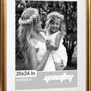 Yaetm 20x24 Gold Picture Frame Matted to 16x20 Set of 2, 1.4 Wide Molding & Rustic Gold Frames for Wall Gallery, Home and Office, Wall Mounting, 2 Pack