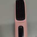 New Go Brush Pro 2025 Cordless Hair Straightener Brush - 20s Fast Heat Up, 50 Min Runtime, 199M Frizz-Fighting Ions, 4-Temp & LED, 3200mAh USB-C, Auto Shut-Off, Travel-Friendly (Pink)