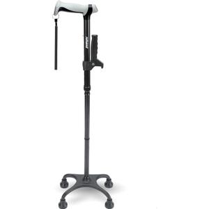 Rehand Quad Cane, Walking Cane with Ergonomic Handle Ever and Graceful 4-Pronged Base for Extra Stability, Adjustable Walking Sticks for Right or Left Handed Men & Women and Seniors