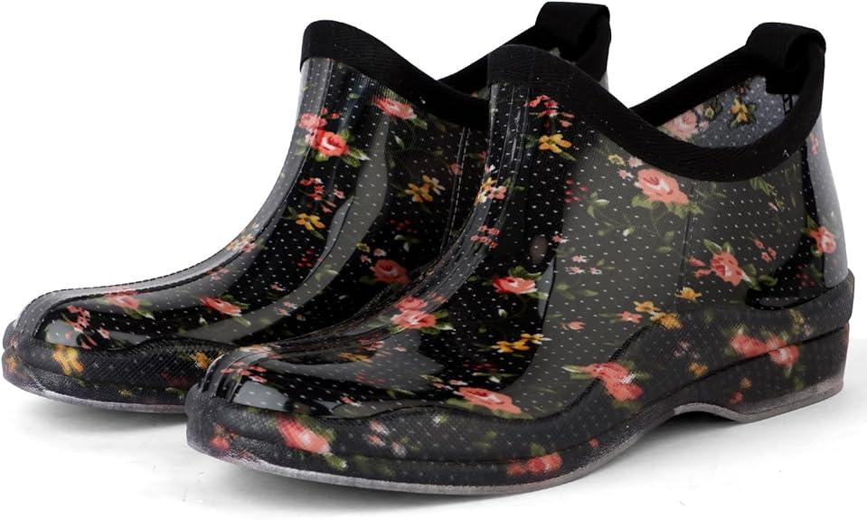 DaeRainy Womens Rain Boots Ankle Waterproof Garden Rainboot 8