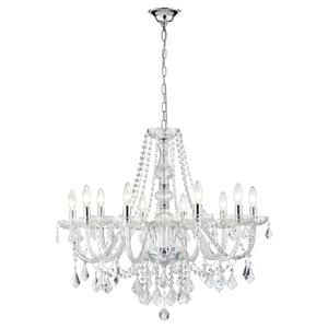 Large Crystal Chandelier, Modern Chrome Crystal Chandeliers for Dining Room Light Fixture, 10-Lights Large Pendant Light Fixtures Luxury Chandelier for Living Room Bedroom Foyer Entryway D26.8''