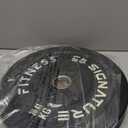 Signature Fitness 2" Olympic Bumper Plate Weight Plates with Steel Hub - 100% Virgin Rubber, Black, 45LB