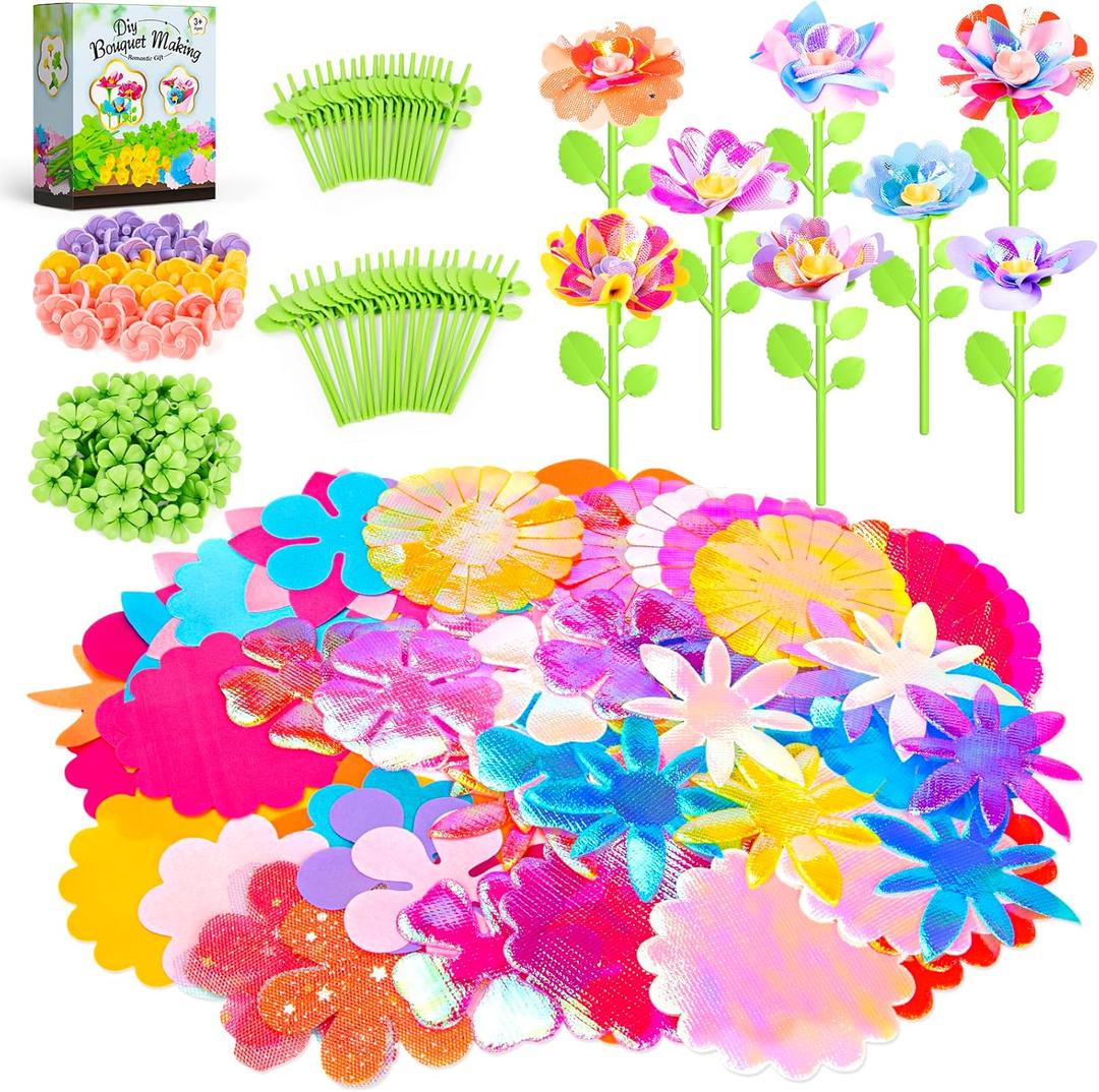 Osllate Upgraded Flower Bouquet Accessories Set for Making 36 Flowers, DIY Arts & Crafts Toy Accessories Flowers Making Toy Kit