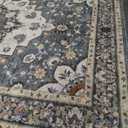 10x12 Washable Area Rug for Living Room - Non-Slip Vintage Rugs Green Blue