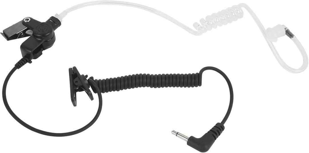 3.5mm Short Listen Only Ear Piece Walkie Talkie Shoulder Mic Headset Hand Law Enforcement Earpiece for Motorola Baofeng Kenwood Retevis 2-Way Radio Speaker Microphone APX 8000 uv 5r rt21