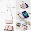 Strapurs Wallet Case Compatible with iPhone 13 Pro Max RFID Blocking 10-Card Holder Soft PU Leather Magnetic Snap Shoulder Strap Zipper Pocket Phone Case Fit for iPhone 13 Pro Max - Rose Gold