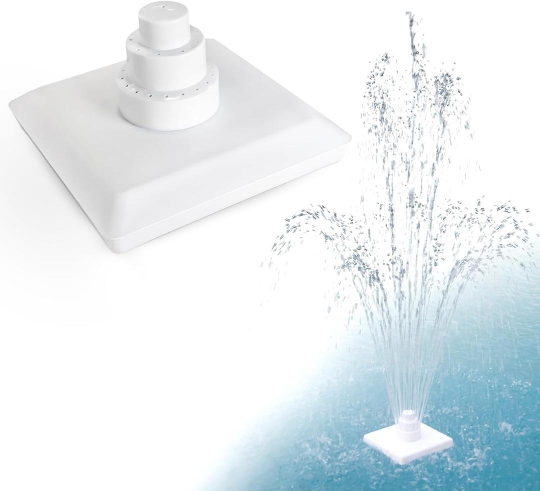 Aqua Select Floating Outdoor Pool Fountain | Adjustable Height Up to 16' Feet | Decorative Three Tier Grecian Fountain | for Above Ground or Inground Swimming Pools | Easy to Install | White