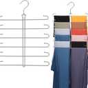 Leggings Hangers for Closet, 2 Pack Metal Yoga Pants Hanger Hold 24 Leggings, Scarf Organizer, Closet Organizer for Pants, Scarf, Tank Tops, Bra, Jeans (Silver)