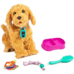 My Fuzzy Friends Moji Interactive Labradoodle - Plush Interactive Dog Toy for Boys and Girls, Loveable and Lifelike Companion Pet, Brown (One Size)