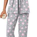 POPYOUNG Womens Pajama Sets Summer Ladies Pjs 2 Piece Loungewear with Comfy and Pockets Lightweight Sleepwear (Gray, XL)