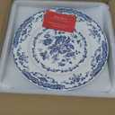 Salad Plates, Ceramic Plates Set of 6, Kitchen Plates Microwave Safe, 8.5 Inch White Plate Dessert Blue Floral