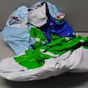 65” Inflatable Football Target Net Toss Game - Double-Sided Throwing Practice Football Stuff with Mini Balls - Backyard Tailgate Party Sports Toy for Kids & Adults, Red/Blue, 20"D x 24"W x 65"H