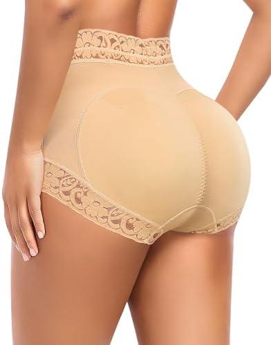 DERCA Butt Lifting Panties Padded Underwear for Women Booty Pads Butt Enhancer Lace Shapewear Panty M