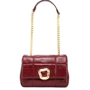  Women's Chain Strap Shoulder Bag - Elegant Underarm Purse, Wear-Resistant Soft Vegan Leather Handbag for Daily Wear (Burgundy-2)