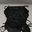 SOLY HUX Women's Ruched Lace Cami Top Drawstring Sleeveless Clubwear Sexy Gothic Tops (Large, Black and Green)