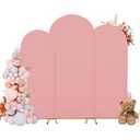 DREAHOTEXTIL Arch Covers, Arch Backdrop Stand Fitted Cover for Wedding Birthday Party Ceremony Banquet Decoration(7.2FT&6.6FT&6FT, Light Pink, Cover Only)