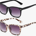Bifocal Sunglasses For Women Classic Retro Reading Sunglasses 2 Pack UV400 Sun Readers Glasses With Metal Spring g +1.5