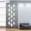 Amyhill 15 Pack Teardop Mirror Stickers Wall Decor Decals Wavy Acrylic Mirror Removable Wall Stickers 3D DIY Art for Living Room Bathroom Home Decoration, 11.8 x 6.6 Inch (Teardrop, Silver)