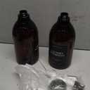 Calindiana Modern Farmhouse Liquid Laundry Detergent and Fabric Softener Dispenser for Laundry Room Decor and Organization, PET Plastic Landry Soap Containers with Water Resistant Labels, Amber 64oz