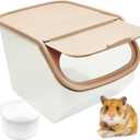PINVNBY Chinchilla Sand Bath Box Gerbil Bathroom Transparent Totoro Plastic Sand Bath House with Sand Cup Cage Accessories for Guinea Pig Hedgehog Squirrel and Other Small AnimalsCoffee Color (brown)
