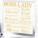Yalikop Boss Lady Gifts for Women Acrylic Lady Desk Office Decor Inspirational Quotes Boss Gifts Appreciation Keepsake and Paperweight(Classic Style,Gold)