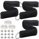 Qunclay 3 Pcs Weighted Under Door Draft Stopper 36 x 4 Inches Door Sound Blocker Sound Proof Draft Guard for Bottom of Wind Noise Air Reducer(Black)