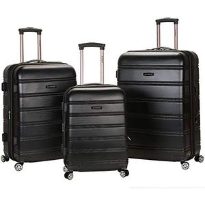 Rockland Melbourne Hardside 3 Piece Expandable Spinner Wheel Luggage Set, (20"/24"/28"), Black