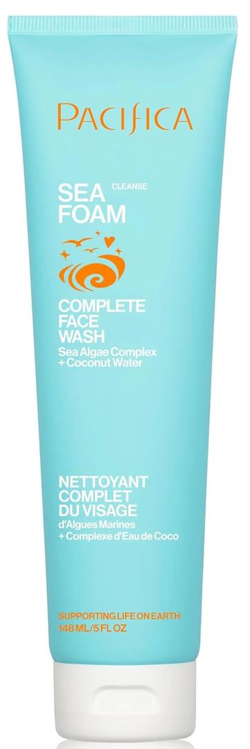 Pacifica Beauty Sea Foam Face Wash, Daily Gentle Foaming Cleanser, With Coconut Water + Sea Algae, Removes Makeup, For Combination and Oily Skin, Vegan & Cruelty Free (5 Fl Oz (Pack of 1))