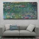 msspart Large Water Lilies by Claude Monet Canvas Wall Art Famous Painting - Classic Canvas Art Wall Decor Picture Print for Home Office Wall Decor-24" x48"