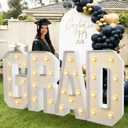 2026 Graduation Decorations - 4FT Large Pre-Cut GRAD Light-Up Marquee Letters Kit - Mosaic Foam Board Sign - Class of 2026 Congrats Party Supplies for Kindergarten Preschool High School College Prom