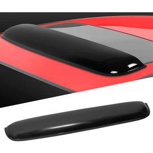 43inch Universal Shatterproof Sun Rain Guard Rainroof Top Wind Deflector,Tape On Dark Smoke Tint Auto Moonroof Window Visor Fit Sunroof Which Is Not Wider Than 41.8",Rainy Windy Sunny Protection RN110
