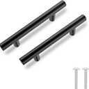 10 Pack Black Drawer Handles 7 1/2 inch Cabinet Pulls Full Length, 5 inch Hole Spacing, Black Kitchen Handles