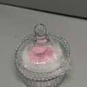 LAKIRA Large Body Powder Puff and Container, 2 Large Powder Puffs, Crystal Powder Container with 3.93" Puff for Baby Women, Dusting Powder Container with Puffs for Women, Bath, Home Use (4″ Pure)