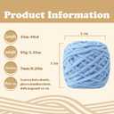 MESTOON 1/4/9 Pack Chunky Chenille Yarn 100g/3.05oz Thick Soft Velvet Baby Yarn for Crocheting Hand Knitting Sweater Scarf Blankets DIY Craft (Light Blue, 9 Pack)