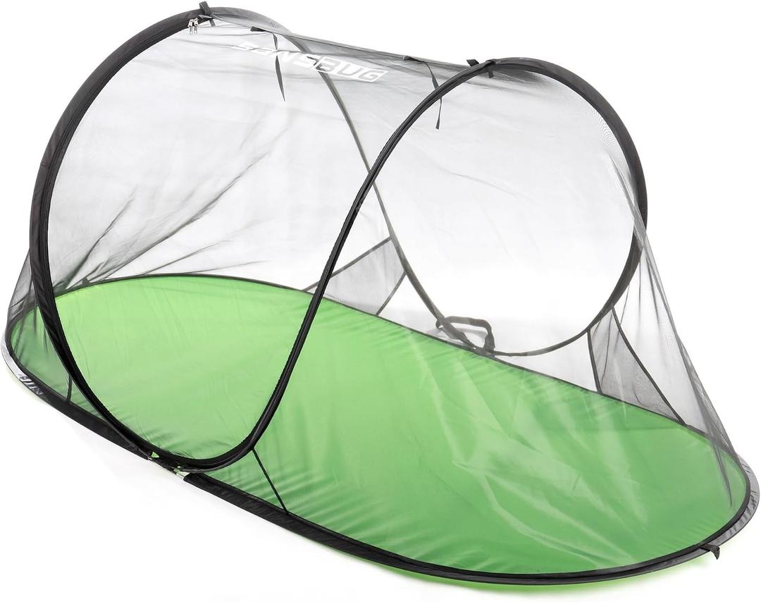 SANSBUG Bug Tent for One Person (Instant Pop up, Strong No-See-um Mesh, Poly Floor)