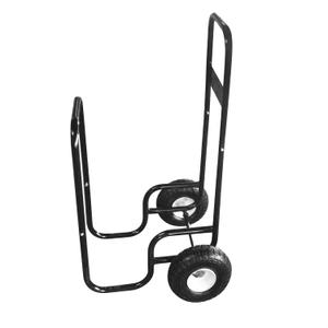 Earth Worth Firewood Carrier  Rolling Storage Cart for Logs with 2 Wheels and Heavy-Duty Steel Frame  Wood Rack and Log Hauler (Black)