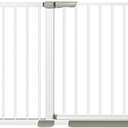 Adjustable Baby Gates for Doorways Stairs and House, Auto Close Safty Gates, Extra Tall and Wide Child Gate, Tall White Pet Gate, Metal Baby Gate Dog Gate, Pressure Mount. (68.5-71in in width)