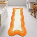 HAOCOO Large Bathroom Rugs Runner, 24x59 Inch Irregular Shape Shower Rugs for Bathroom, Microfiber Absorbent Washable Non Slip Shower Mat for Bathroom Floor Sink Tub Bedside