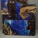 Coral Reef and Fish Paintings Underwater World Wall Art Undersea Pictures Home Decorations for Living Room Aquarium Artwork Gallery-Wrapped 5 Panel Prints on Canvas Framed Ready to Hang(60''W x 32''H)