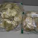 Childom 12 PCS Poinsettia Flower Artificial Poinsettia Christmas Decoration 8.7'' Gold Glitter Poinsettias Christmas Ornaments Xmas Tree Flower Decor with Clips DIY Xmas Wreath Holiday Home Party and 12 PCS 5.9"