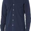 Amazon Essentials Slim-Fit Dress Shirts for Men - Long-Sleeve, Pocket, Button-Down Oxford Shirt (Navy) X-Large