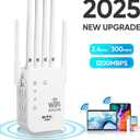 WiFi Extender Signal Booster for Home - 2026 Upgraded (6 Directional Antennas) New Generation Internet Extender Wifi Booster Signal Range Amplifier, WiFi Repeater with Ethernet Port, for 99% of Device