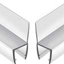 2-Pack Butecare Frameless Shower Door Side Seal Strip for 1/4" Glass Doors, Vertical Polycarbonate H-Jamb 180 Degree 78" Long