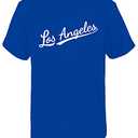 Mens Los Angeles Classic Baseball Crew Neck Tee T-Shirt (Men, M, Los Angeles Blue)