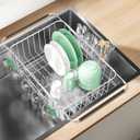 Dish Drying Rack in Sink, Extendable Stainless Steel Dish Drainers for Kitchen Counter, Anti-Rust Dish Dryer Rack with Utensil & Cup Holders, for Inside Sink, Over The Sink (Medium With Cup Holder - 14.9611.025.35 Inches)