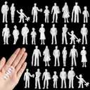 Namalu 30 Pcs, 1: 100 Scale White Unpainted Mini People Figures Miniature People for Model Trains Architectural Standing and Sitting Mini Diorama Figures for Architectural Project