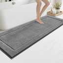 anllugs Bathroom Rugs, Non-Slip Bath Rugs, 24" x 60", Grey